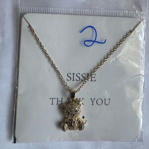 Gold Bear Pendant Necklace